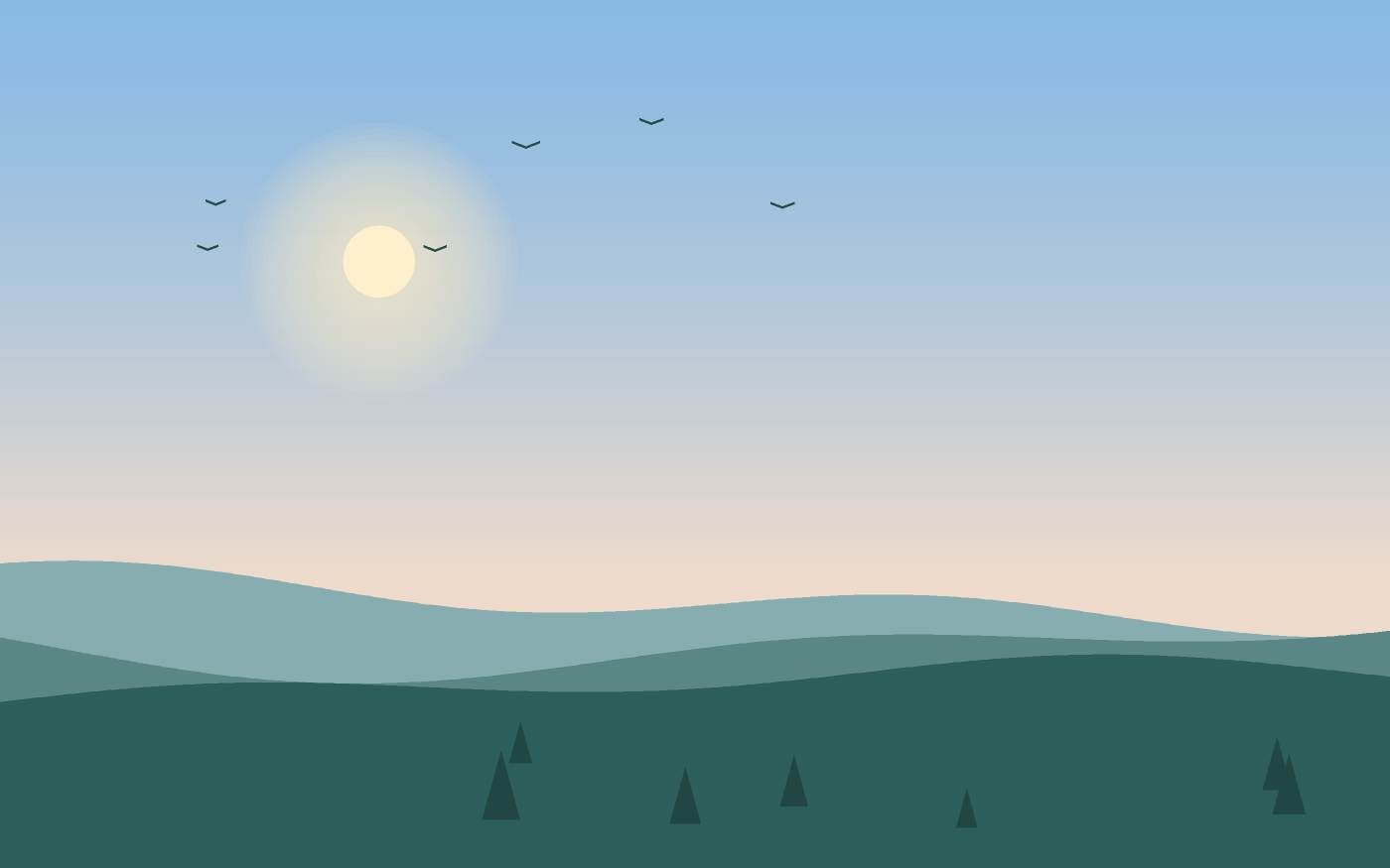 Ilustração de uma paisagem